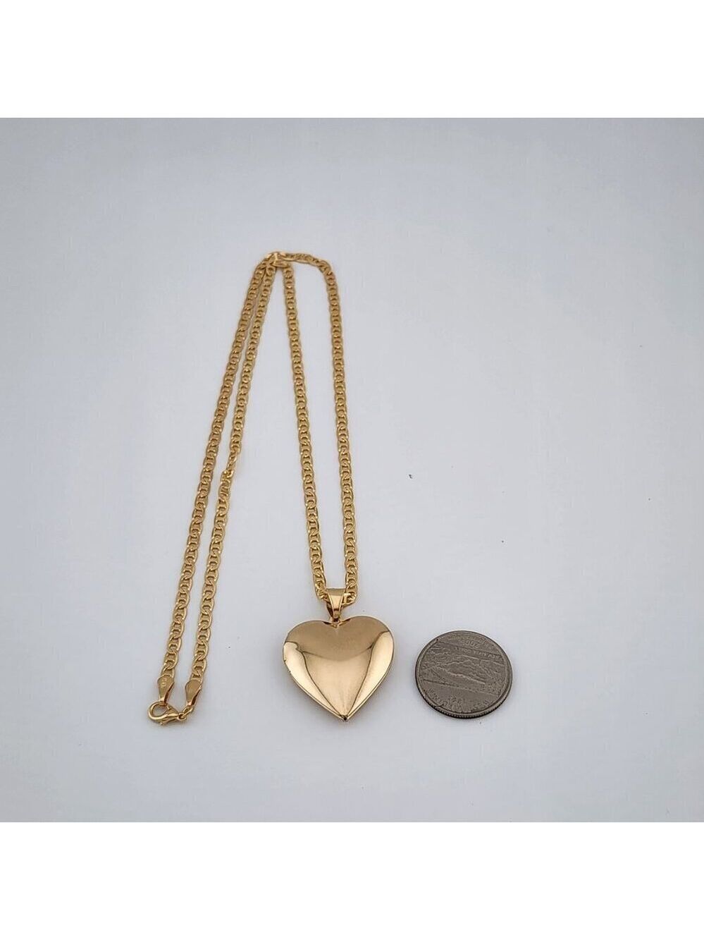 Brand New Bazilian 18k Gold Filled Heart Locket Necklace - Picture 2 of 11